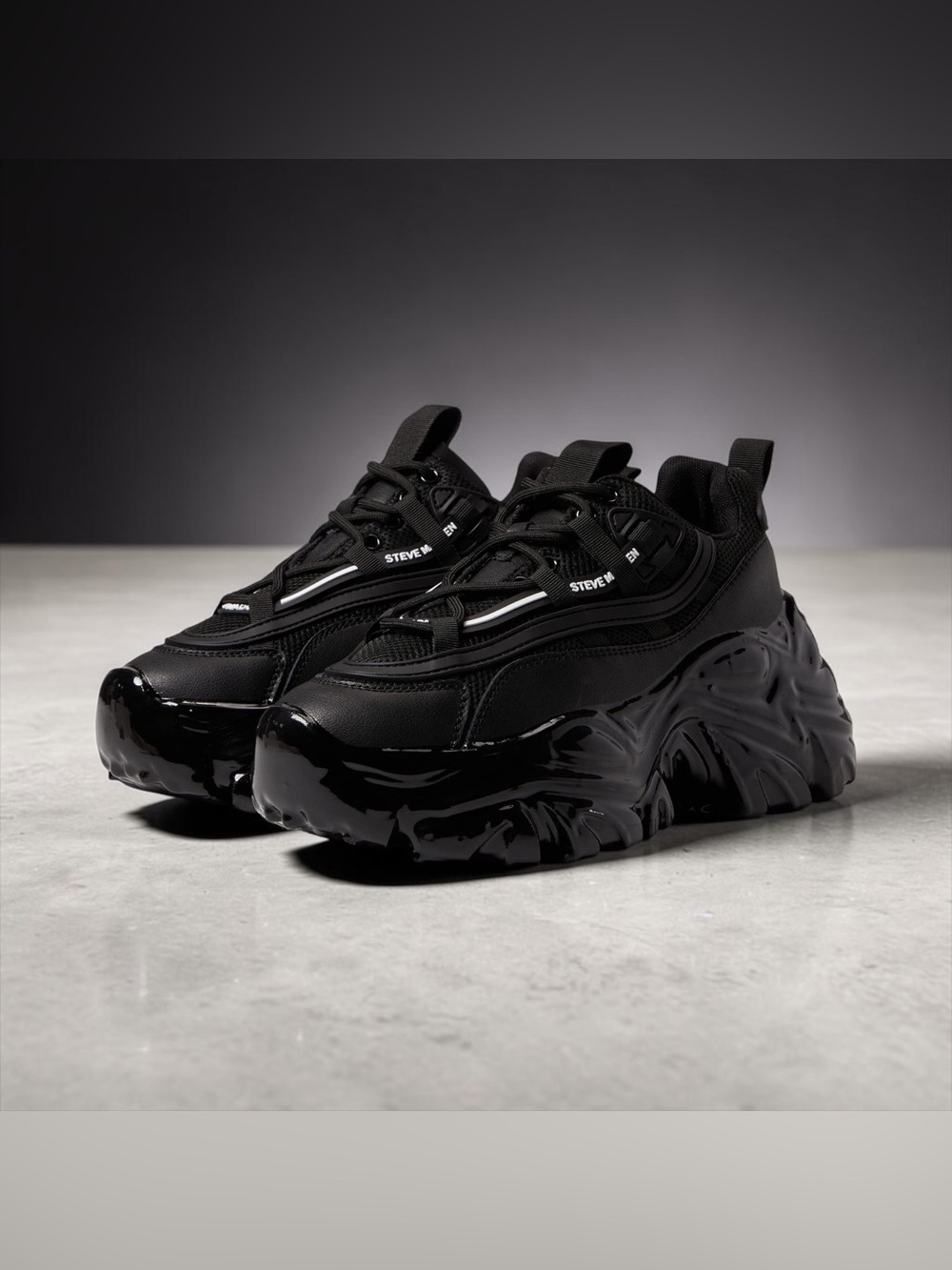 Steve Madden Ecker Sneaker Black 8.5 M